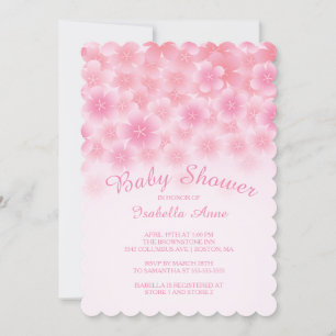 Cherry Blossom Floral Baby Shower Invitation