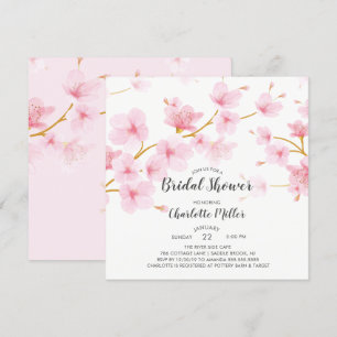 Cherry Blossom Floral Bridal Shower Invitation