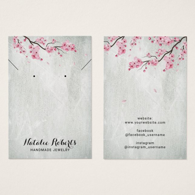 Cherry Blossom Floral Jewellery Earring Display (Front & Back)