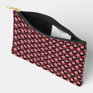 Cherry Blossom Floral Pattern, Pink Flowers Accessory Pouch