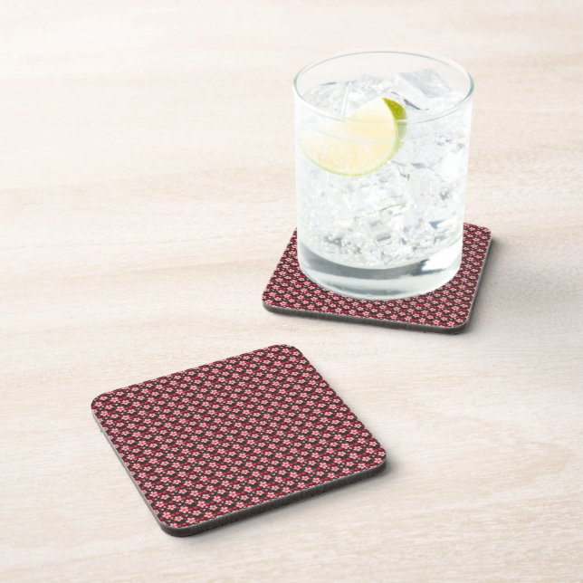 Cherry Blossom Floral Pattern, Pink Flowers  Coaster (Right Side)