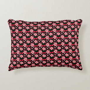 Cherry Blossom Floral Pattern, Pink Flowers Decorative Cushion
