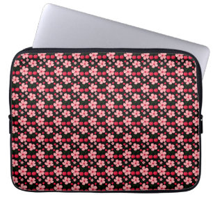 Cherry Blossom Floral Pattern, Pink Flowers Laptop Sleeve