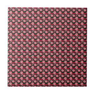 Cherry Blossom Floral Pattern, Pink Flowers Tile
