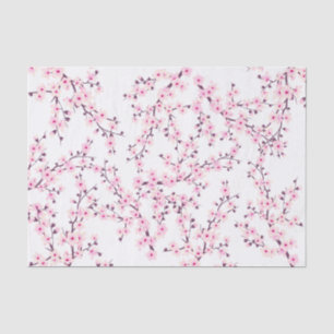 Cherry Blossom   Floral Pink White Tissue Paper
