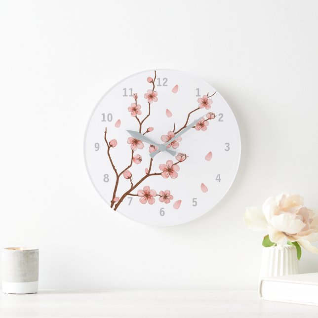 Cherry Blossom Floral Wall Clock (Home)