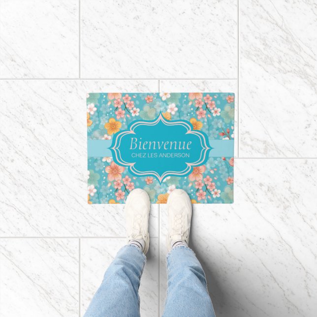 Cherry Blossom Floral Welcome Doormat (Indoor)