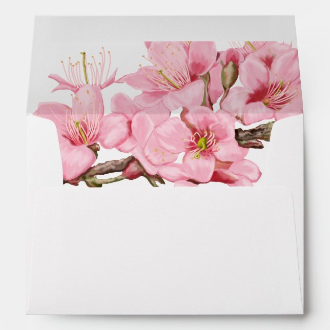 Cherry blossom floral with return address envelope (Back (Bottom))