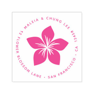 Cherry Blossom Flower Oriental Plumeria Hawaii Self-inking Stamp