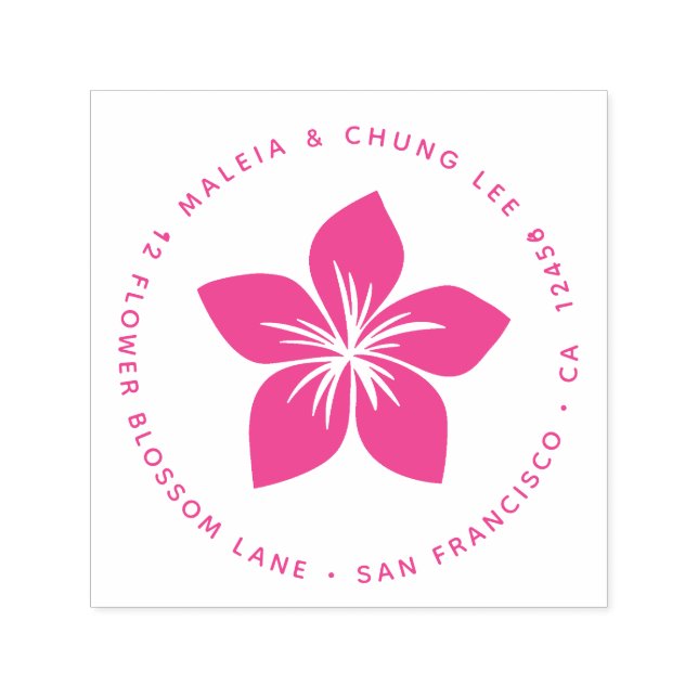 Cherry Blossom Flower Oriental Plumeria Hawaii Self-inking Stamp (Design)