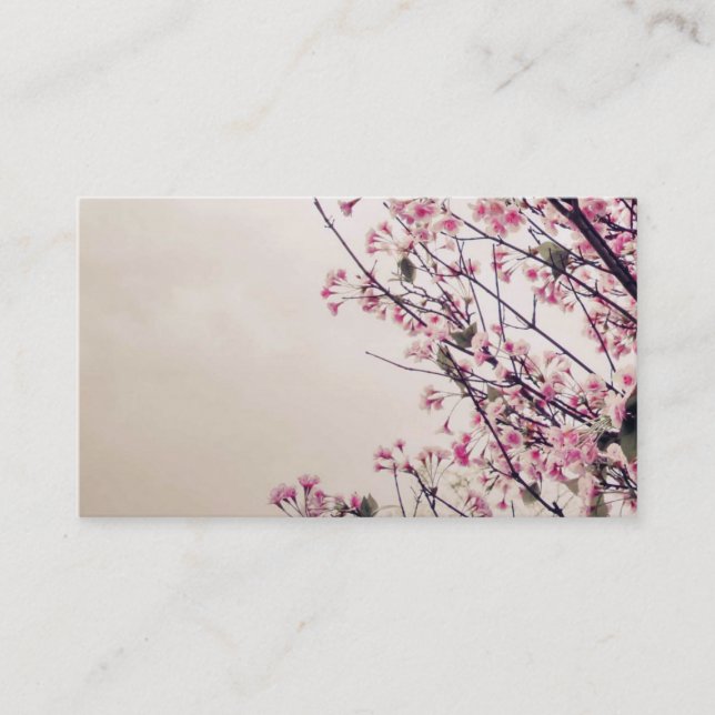 Cherry blossom flowers business cards (Front)
