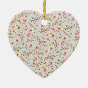 Cherry Blossom Flowers Ceramic Tree Decoration