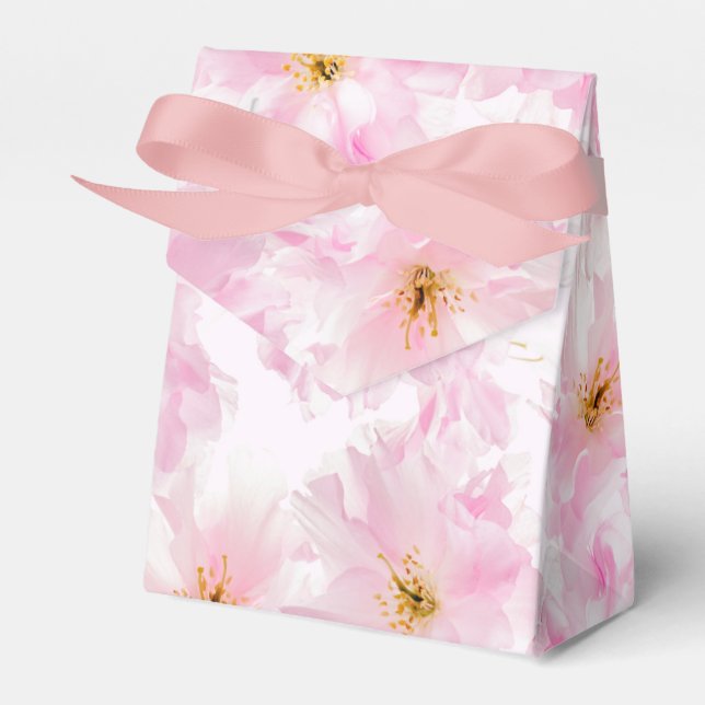 Cherry Blossom flowers Favour Box (Front Side)