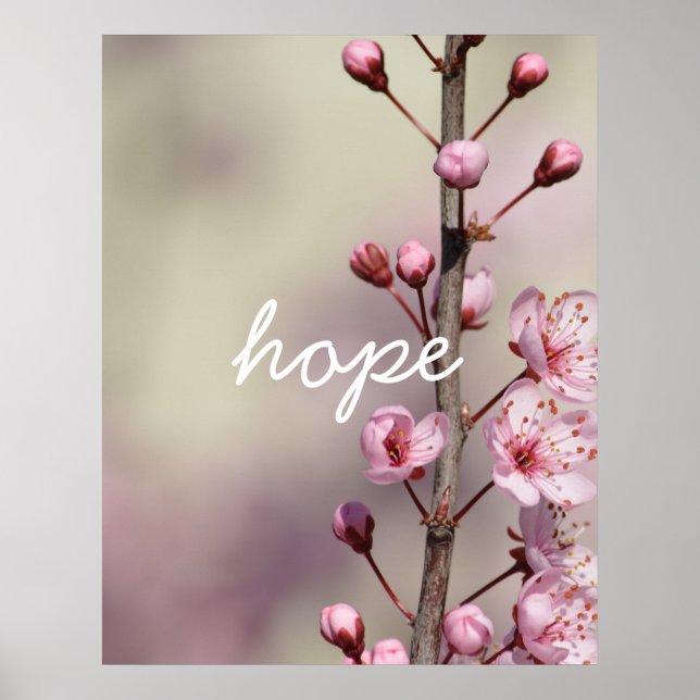 Cherry Blossom Flowers Hope Poster (Front)