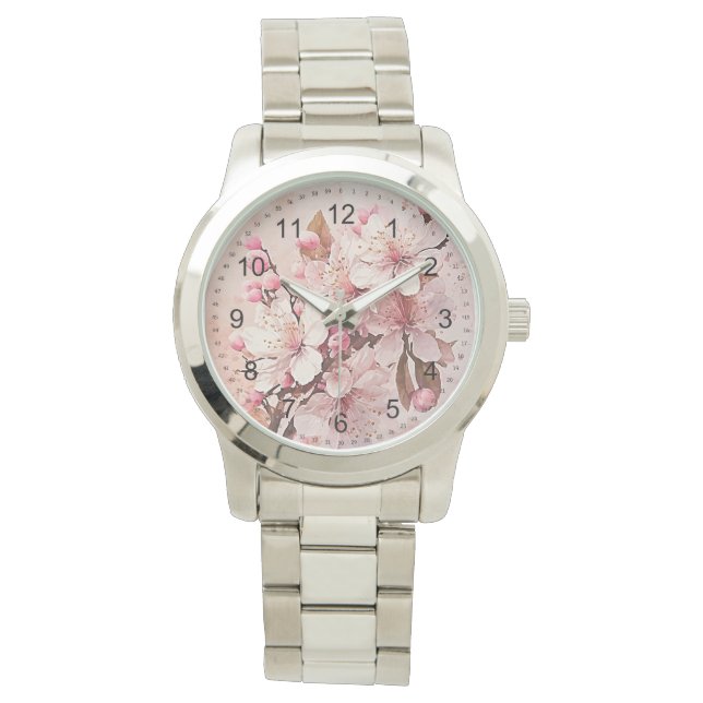 Cherry Blossom Flowers Ladies  Watch (Front)