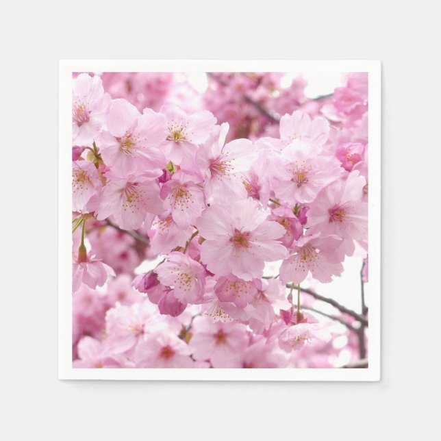 Cherry Blossom Flowers on Paper Napkins (Front)