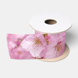 Cherry Blossom Flowers on Satin Ribbon