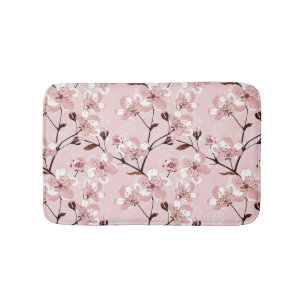 Cherry Blossom Flowers Pattern Bath Mat