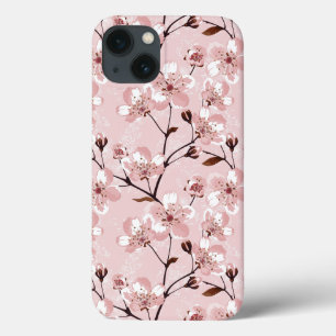 Cherry Blossom Flowers Pattern iPhone 13 Case