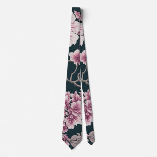 Cherry Blossom Flowers Pattern Tie