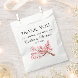 Cherry Blossom Flowers Pink Floral Wedding Favour Bags