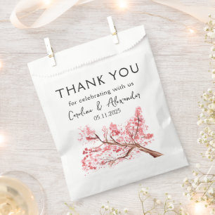 Cherry Blossom Flowers Pink Floral Wedding Favour Bags
