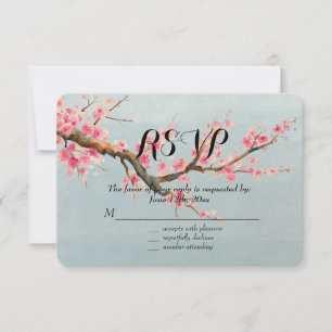 Cherry Blossom Flowers RSVP Card