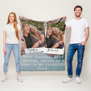 Cherry blossom flowers spring personalised mum's fleece blanket