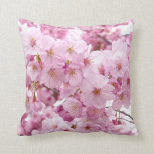 Cherry Blossom Flowers Throw Pillow