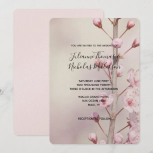 Cherry Blossom Flowers Wedding Invites