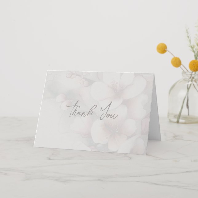 Cherry Blossom Folded Thank You Card (Front)