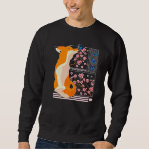 Cherry Blossom Fox Japanese Cherry Blossom Flower Sweatshirt