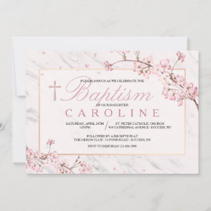 Cherry Blossom Frame Religious Invitation