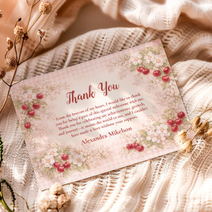 Cherry Blossom Garden 1st Birthday Thank You Card
