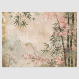 Cherry Blossom Garden Scene (1) Tissue Paper