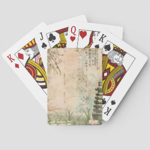 Cherry Blossom Garden Scene (2) Playing Cards