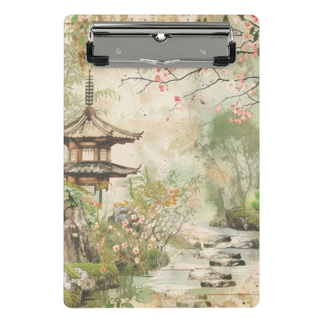 Cherry Blossom Garden Scene (4) Mini Clipboard (Front)