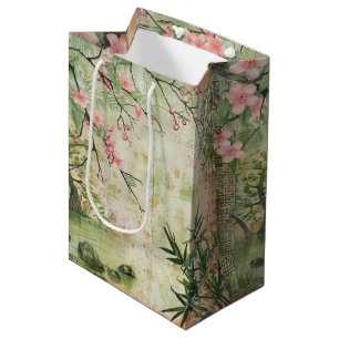 Cherry Blossom Garden Scene (5) Medium Gift Bag