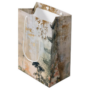 Cherry Blossom Garden Scene (7) Medium Gift Bag