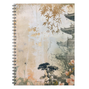 Cherry Blossom Garden Scene (7) Notebook