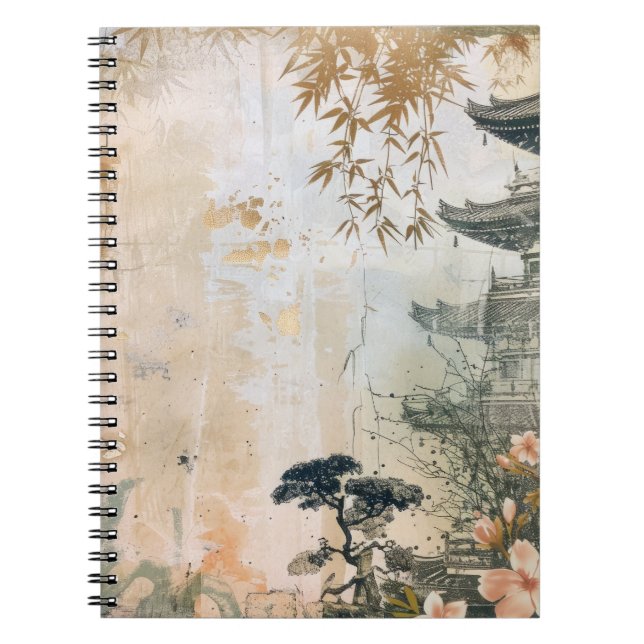 Cherry Blossom Garden Scene (7) Notebook (Front)