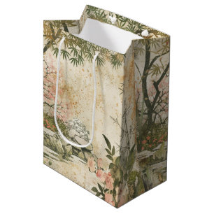 Cherry Blossom Garden Scene (8) Medium Gift Bag
