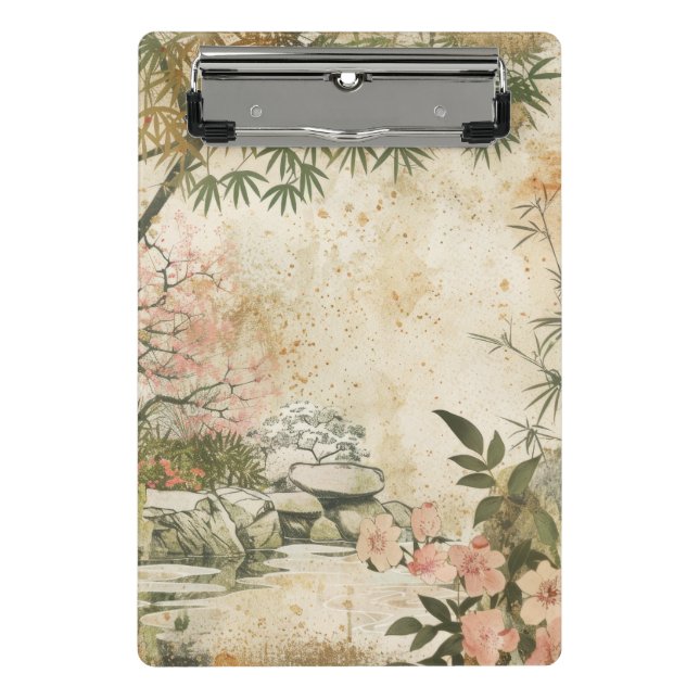 Cherry Blossom Garden Scene (8) Mini Clipboard (Front)
