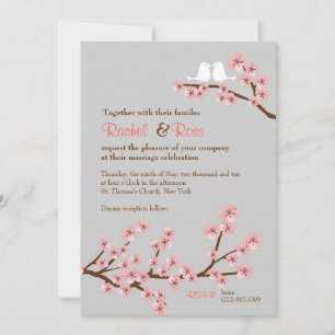 Cherry Blossom Garden Wedding Invitation