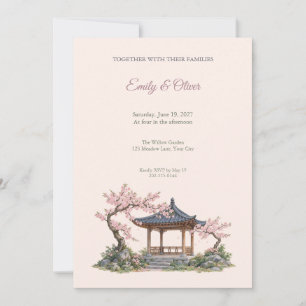 Cherry Blossom Garden Wedding Invitation