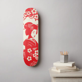 Cherry Blossom Geisha II Skateboard