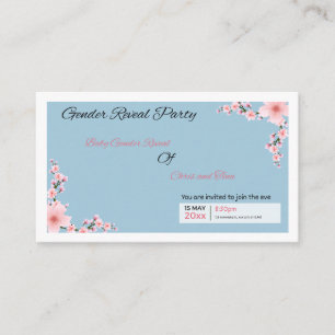 Cherry blossom Gender reveal Card