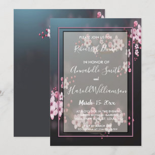 Cherry Blossom Geometric Floral Rehearsal Dinner Invitation