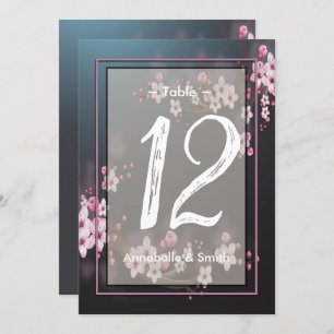 Cherry Blossom Geometric Floral  table number