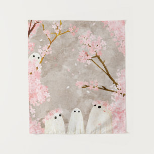 Cherry Blossom Ghosts Tapestry